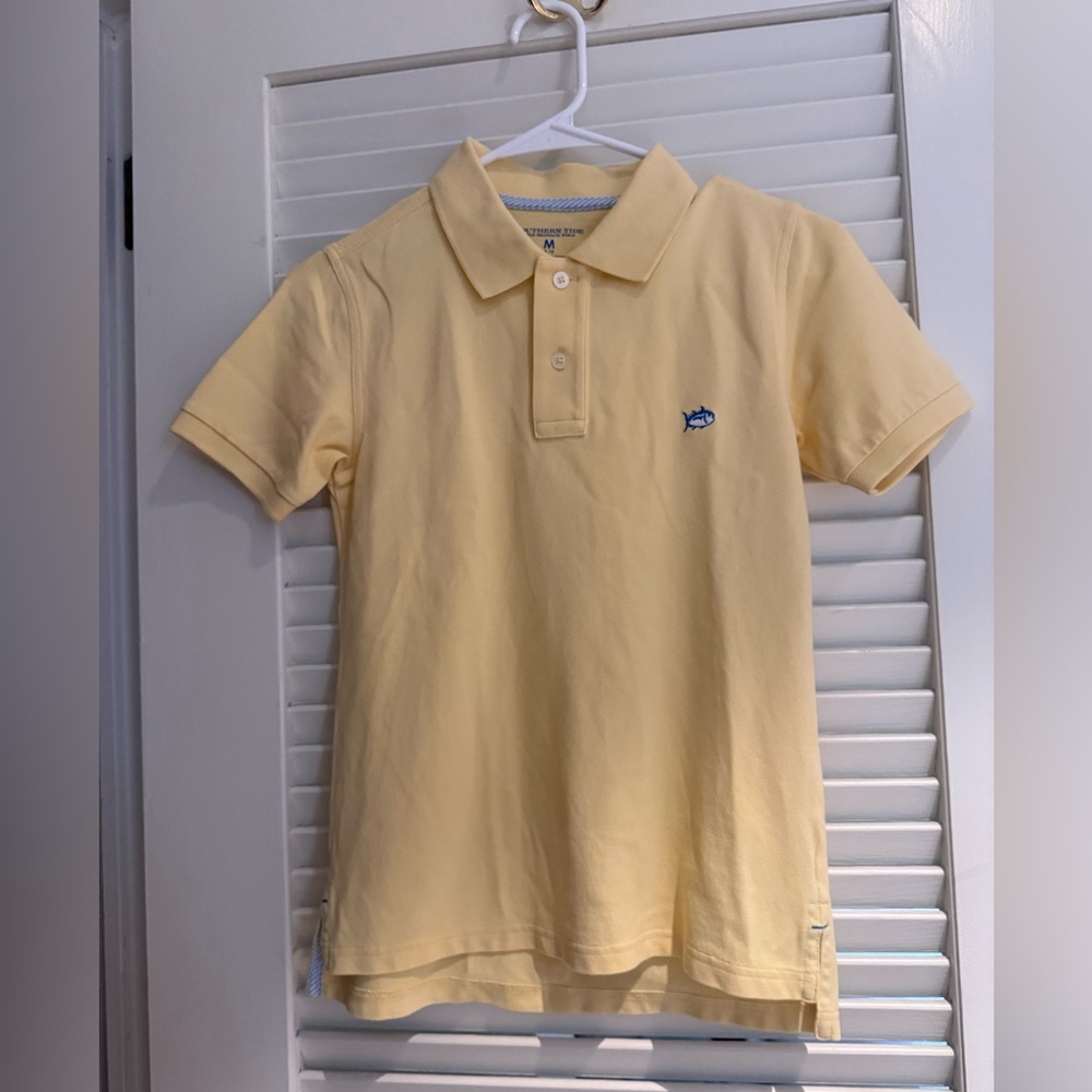 Pale yellow medium 8/10 southern tide polo
